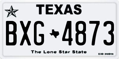 TX license plate BXG4873