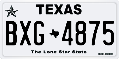 TX license plate BXG4875