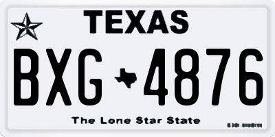 TX license plate BXG4876