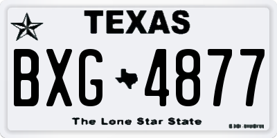 TX license plate BXG4877