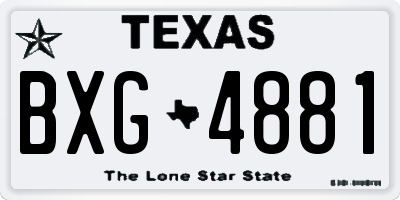TX license plate BXG4881
