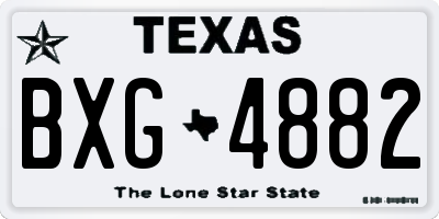 TX license plate BXG4882