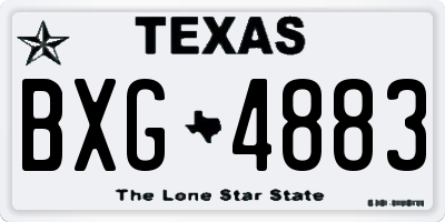 TX license plate BXG4883