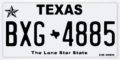 TX license plate BXG4885