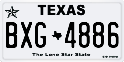 TX license plate BXG4886