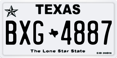 TX license plate BXG4887