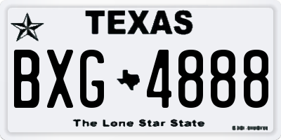 TX license plate BXG4888