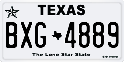 TX license plate BXG4889