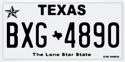 TX license plate BXG4890