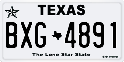 TX license plate BXG4891