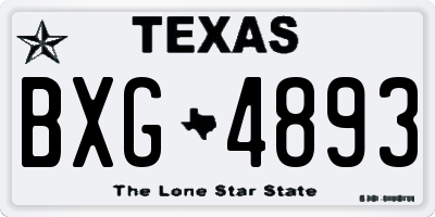 TX license plate BXG4893