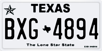 TX license plate BXG4894