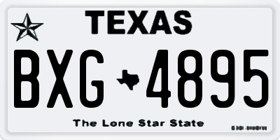 TX license plate BXG4895