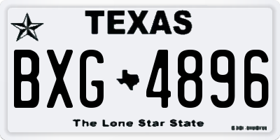 TX license plate BXG4896