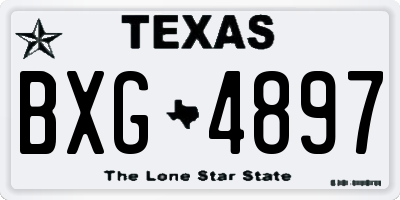 TX license plate BXG4897
