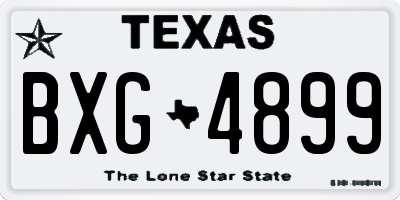 TX license plate BXG4899