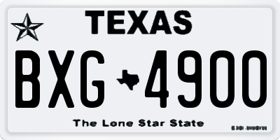 TX license plate BXG4900