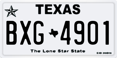 TX license plate BXG4901