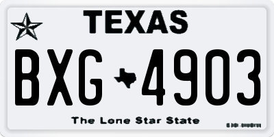 TX license plate BXG4903