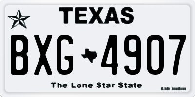 TX license plate BXG4907