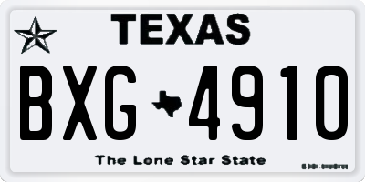TX license plate BXG4910
