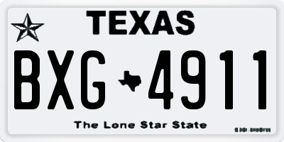 TX license plate BXG4911