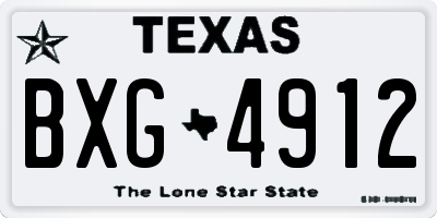 TX license plate BXG4912