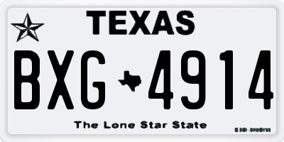 TX license plate BXG4914