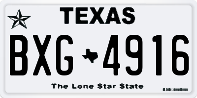TX license plate BXG4916