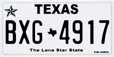 TX license plate BXG4917