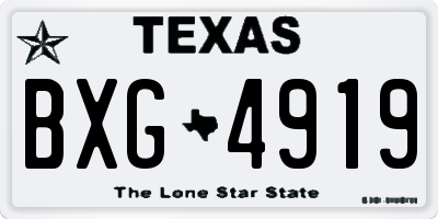 TX license plate BXG4919