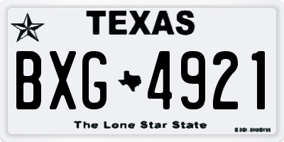TX license plate BXG4921