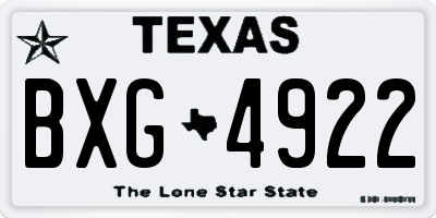 TX license plate BXG4922