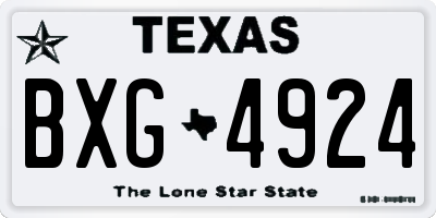 TX license plate BXG4924