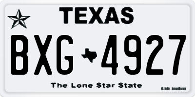 TX license plate BXG4927