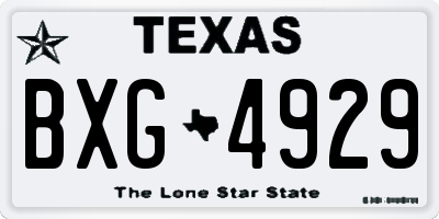 TX license plate BXG4929