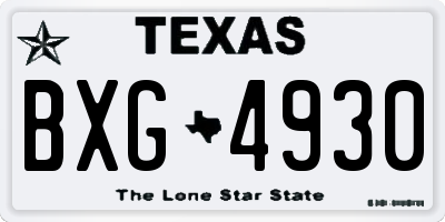 TX license plate BXG4930