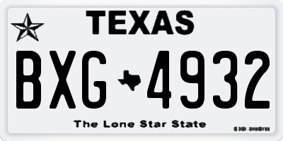 TX license plate BXG4932