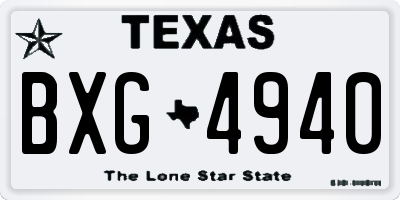 TX license plate BXG4940