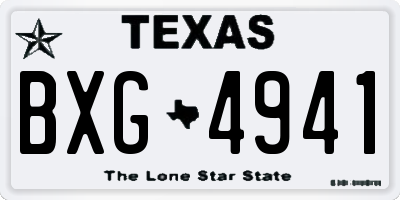 TX license plate BXG4941
