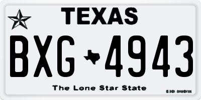 TX license plate BXG4943