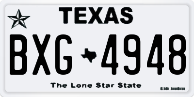 TX license plate BXG4948