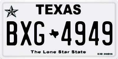 TX license plate BXG4949