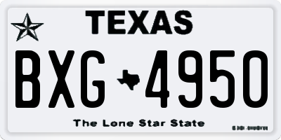 TX license plate BXG4950