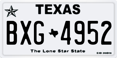 TX license plate BXG4952