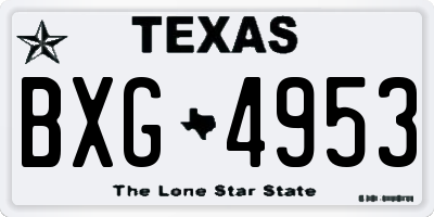 TX license plate BXG4953
