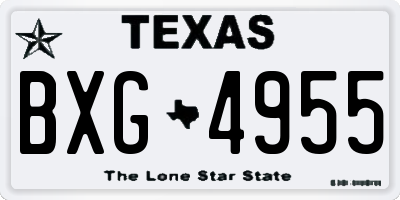 TX license plate BXG4955