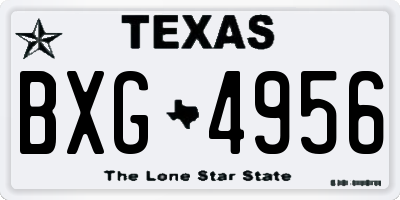 TX license plate BXG4956