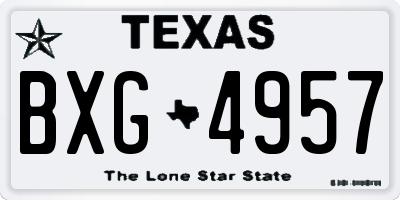 TX license plate BXG4957