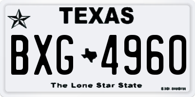 TX license plate BXG4960